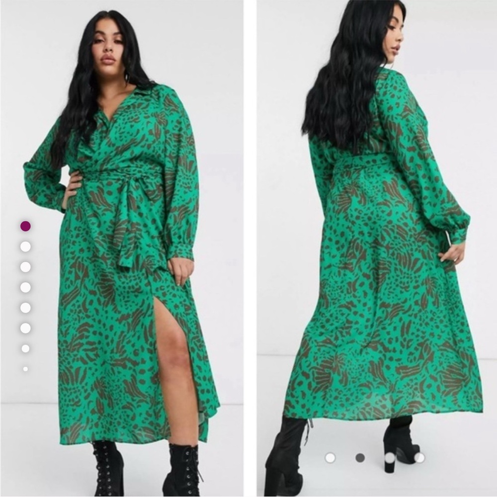 ASOS Teal and Brown animal print Dress